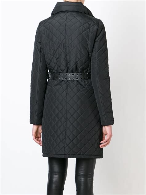 michael kors black quilted coat|michael kors wool winter coats.